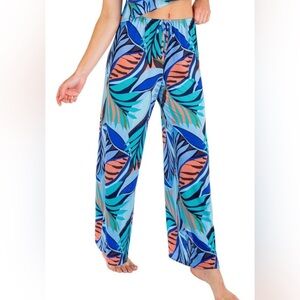 Hurley Pants Women's Size Small Verona Side Slit Pants Tropical Print Vacation
